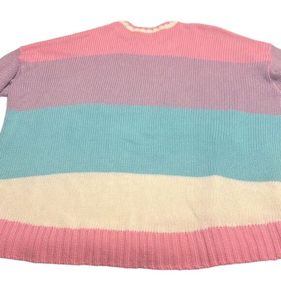 Show Me Your Mumu Ski In Pastel Cable Knit Oversized Sweater Size 2X NWT - Picture 5 of 13